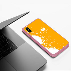 Чехол iPhone XS Max матовый Wu-tang clan маленькое лого, цвет: 3D-малиновый — фото 2