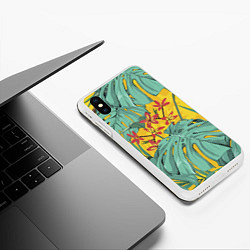 Чехол iPhone XS Max матовый Цветы В Джунглях, цвет: 3D-белый — фото 2