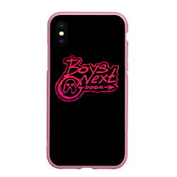 Чехол iPhone XS Max матовый BOYS NEXT DOOR, цвет: 3D-розовый