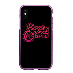 Чехол iPhone XS Max матовый BOYS NEXT DOOR, цвет: 3D-фиолетовый