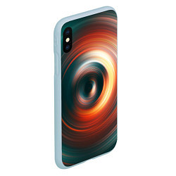 Чехол iPhone XS Max матовый Цветные круги - Black hole, цвет: 3D-голубой — фото 2