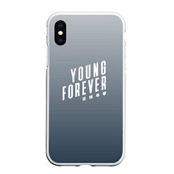 Чехол iPhone XS Max матовый Навечно молодой Young forever, цвет: 3D-белый