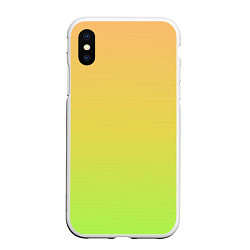 Чехол iPhone XS Max матовый GRADIEND YELLOW-GREEN, цвет: 3D-белый