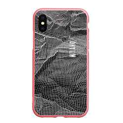 Чехол iPhone XS Max матовый Мятая сетчатая ткань Crumpled Mesh Fabric, цвет: 3D-баблгам