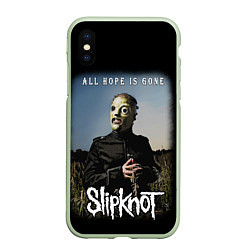 Чехол iPhone XS Max матовый SLIPKNOT - All Hope Is Gone Iowa 2008, цвет: 3D-салатовый