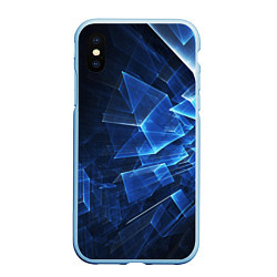 Чехол iPhone XS Max матовый Abstract geometric Прозрачные синие голографически, цвет: 3D-голубой