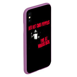 Чехол iPhone XS Max матовый Live at Woodstock - Red Hot Chili Peppers, цвет: 3D-фиолетовый — фото 2