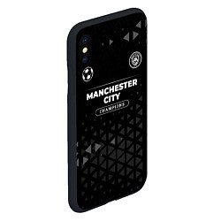 Чехол iPhone XS Max матовый Manchester City Champions Uniform, цвет: 3D-черный — фото 2