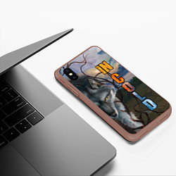Чехол iPhone XS Max матовый IN COLD wolf with logo, цвет: 3D-коричневый — фото 2