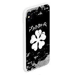 Чехол iPhone XS Max матовый Белый логотип black clover чёрный клевер, цвет: 3D-белый — фото 2