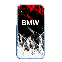 Чехол iPhone XS Max матовый Bmw надпись, цвет: 3D-голубой