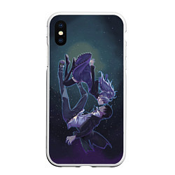 Чехол iPhone XS Max матовый Darker than black арт, цвет: 3D-белый