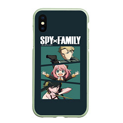 Чехол iPhone XS Max матовый SPY X FAMILY СЕМЬЯ ШПИОНА ЛОЙД, АНЯ, ЙОР, цвет: 3D-салатовый