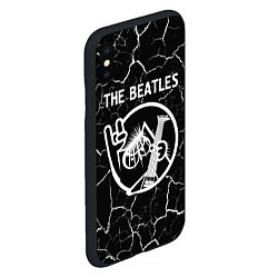 Чехол iPhone XS Max матовый The Beatles - КОТ - Трещины, цвет: 3D-черный — фото 2