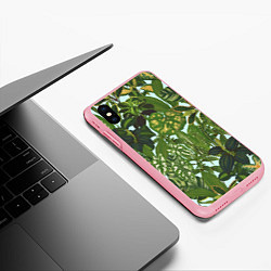 Чехол iPhone XS Max матовый Зеленые Тропические Растения, цвет: 3D-баблгам — фото 2