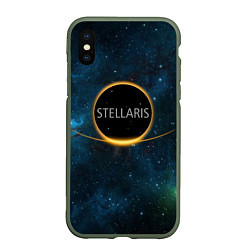 Чехол iPhone XS Max матовый Stellaris- For us all, цвет: 3D-темно-зеленый