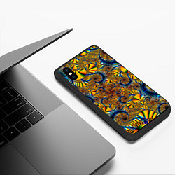 Чехол iPhone XS Max матовый FRACTAL COLOR PATTERN, цвет: 3D-черный — фото 2