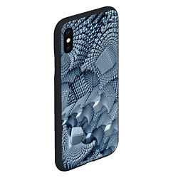 Чехол iPhone XS Max матовый GEOMETRIC FRACTAL CUBES, цвет: 3D-черный — фото 2