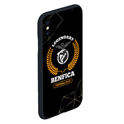 Чехол iPhone XS Max матовый Лого Benfica и надпись Legendary Football Club на, цвет: 3D-черный — фото 2