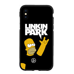 Чехол iPhone XS Max матовый LINKIN PARK ГОМЕР СИМПСОН, SIMPSONS, цвет: 3D-черный