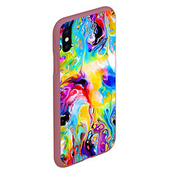 Чехол iPhone XS Max матовый Неоновые всплески красок Лето Neon splashes of col, цвет: 3D-малиновый — фото 2