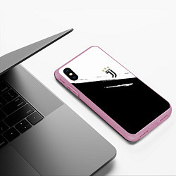 Чехол iPhone XS Max матовый Juventus маленькое лого, цвет: 3D-розовый — фото 2