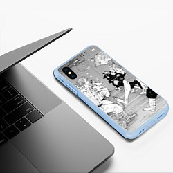 Чехол iPhone XS Max матовый Битва токийских мстителей, цвет: 3D-голубой — фото 2