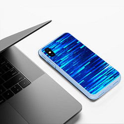 Чехол iPhone XS Max матовый BLUE STRIPES, цвет: 3D-голубой — фото 2