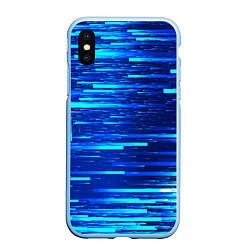 Чехол iPhone XS Max матовый BLUE STRIPES, цвет: 3D-голубой