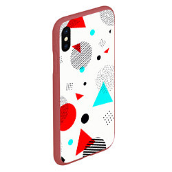 Чехол iPhone XS Max матовый GEOMETRIC FIGURED INTERLACING, цвет: 3D-красный — фото 2