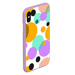 Чехол iPhone XS Max матовый GEOMETRIC INTERSECTING CIRCLES, цвет: 3D-сиреневый — фото 2