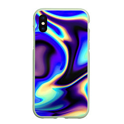 Чехол iPhone XS Max матовый Цветовая абстракция, цвет: 3D-салатовый