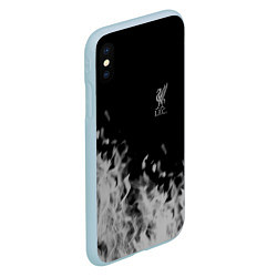 Чехол iPhone XS Max матовый Liverpool Серое пламя, цвет: 3D-голубой — фото 2