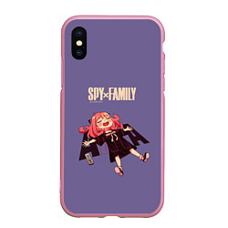 Чехол iPhone XS Max матовый Spy x Family Anya Forger, цвет: 3D-розовый