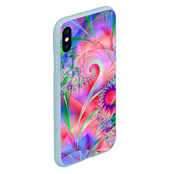 Чехол iPhone XS Max матовый WRITHING COLORED FRACTALS, цвет: 3D-голубой — фото 2