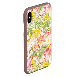 Чехол iPhone XS Max матовый Цветы Летнии Английские Розы, цвет: 3D-коричневый — фото 2