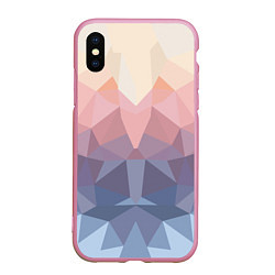Чехол iPhone XS Max матовый Полигональная свежесть 2022, цвет: 3D-розовый