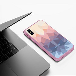Чехол iPhone XS Max матовый Полигональная свежесть 2022, цвет: 3D-розовый — фото 2
