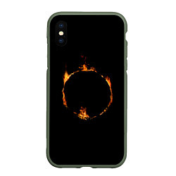 Чехол iPhone XS Max матовый Знак тьмы из Dark Souls, цвет: 3D-темно-зеленый