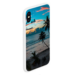 Чехол iPhone XS Max матовый Вечерний остров, цвет: 3D-белый — фото 2