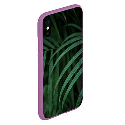 Чехол iPhone XS Max матовый Камуфляж-тропики, цвет: 3D-фиолетовый — фото 2