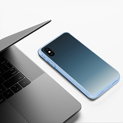 Чехол iPhone XS Max матовый GRADIENT shades of blue, цвет: 3D-голубой — фото 2