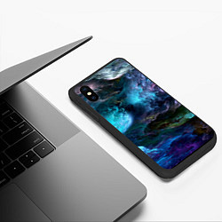 Чехол iPhone XS Max матовый Неоновые облака neon clouds, цвет: 3D-черный — фото 2