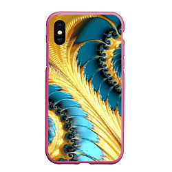 Чехол iPhone XS Max матовый Двойная авангардная спираль Double avant-garde spi, цвет: 3D-малиновый