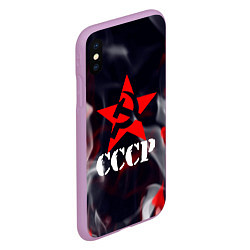 Чехол iPhone XS Max матовый Ссср - серп и молот - звезда - пламя, цвет: 3D-сиреневый — фото 2