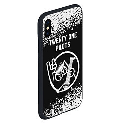 Чехол iPhone XS Max матовый Twenty One Pilots - КОТ - Краска, цвет: 3D-черный — фото 2