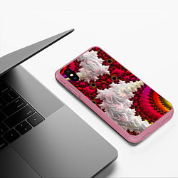 Чехол iPhone XS Max матовый Наикрутейший психоделический абстрактный фрактальн, цвет: 3D-малиновый — фото 2