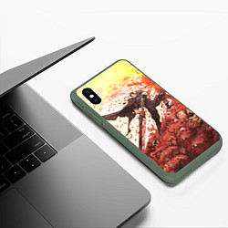 Чехол iPhone XS Max матовый BERSERK ГАТС РУНА спина, цвет: 3D-темно-зеленый — фото 2