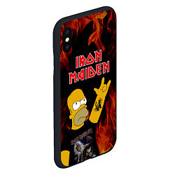 Чехол iPhone XS Max матовый Iron Maiden Гомер Симпсон Рокер, цвет: 3D-черный — фото 2