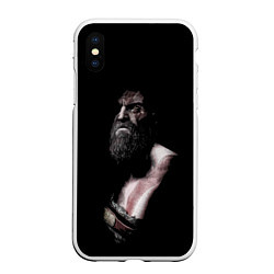 Чехол iPhone XS Max матовый Кратос Kratos, цвет: 3D-белый